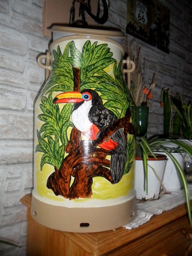 Bodenvase handbemalt tukan - handbemalt,
