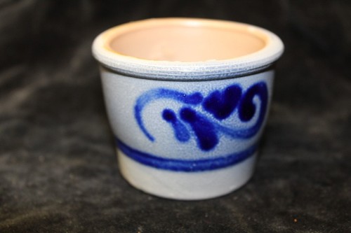 Steingut topf grau - blau, klein