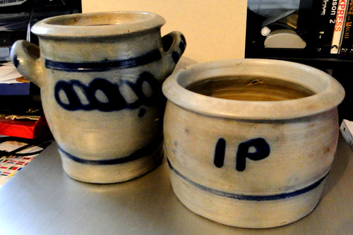 Steingut topf und krug - und,